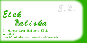 elek maliska business card